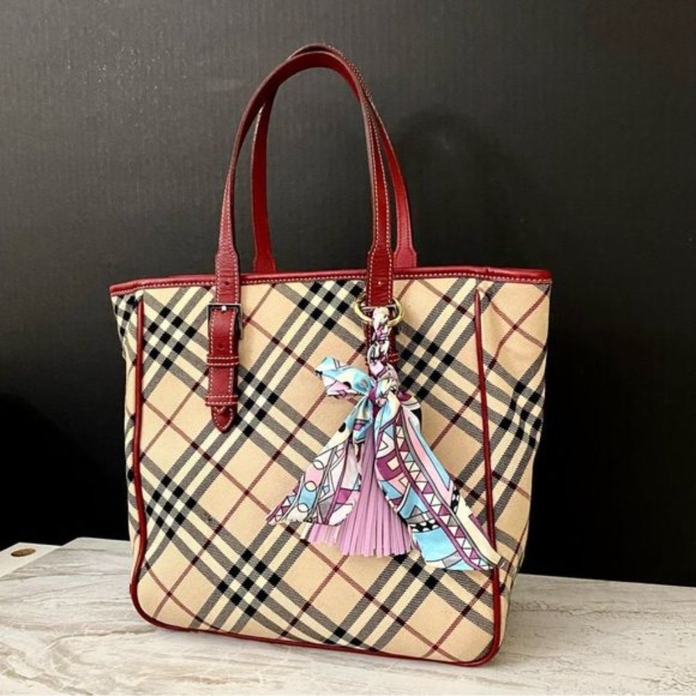 BURBERRY Nova Check Blue Label Handbag 👜 - Picture 2 of 15